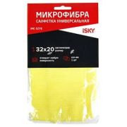 Салфетка для ухода за автомобилем iSky, 32х20 см, микрофибра, желтый